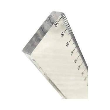 Imagem de Régua Transparente Multiuso Reforçada Com Peso De Papel Para Medição E