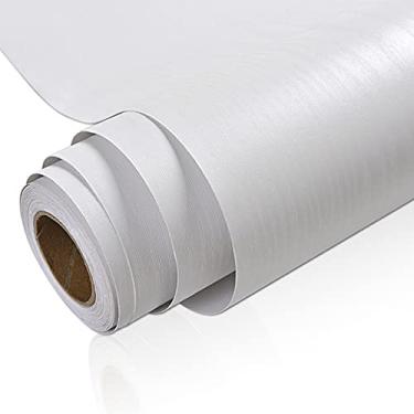 Imagem de WSWJDW Decoração da casa Papel de parede autoadesivo Grão de madeira à prova d'água Renovação de móveis de mesa Armários de cozinha Adesivos de guarda-roupas, madeira branca espessa, 60 cm x 3 m