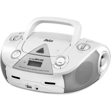 Imagem de Som Portátil Philco PB126 com CD Player MP3 Rádio FM Entrada USB e Auxiliar de Áudio - Branco