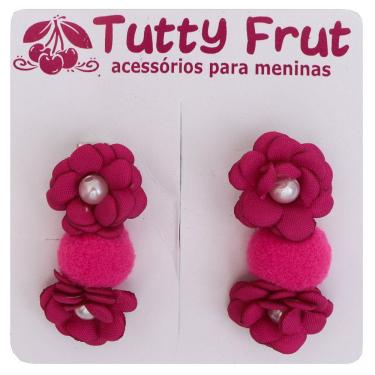 Imagem de Par Bico de Pato Infantil Flor e Pom Pom 