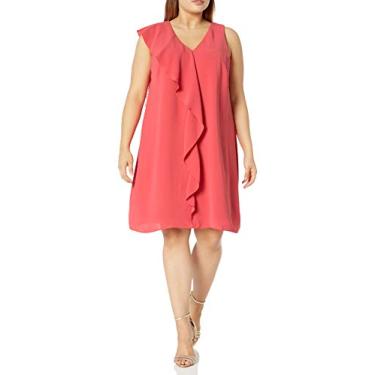Imagem de Adrianna Papell Saca-rolhas de crepe gauzy plus size feminino, Maçã doce, 34