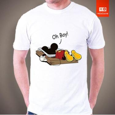 Imagem de Camiseta Mickey Oh No Camisa Divertida 100% Algodão - Tee Geek