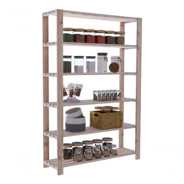 Imagem de Estante Modular 6 Prateleiras Madeira Pinus Para Cozinha