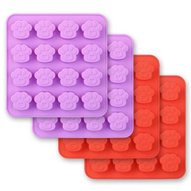Imagem de Cozihom moldes de silicone para assar, grau alimentício, para chocolate, doces, bolos, pudim, gelatina, 16 cavities puppy paw