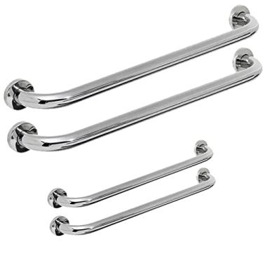 Imagem de Kit 4 Barras de Apoio 40 e 60cm alça suporte Deficiente Idoso Inox Banheiro GT845 - Lorben