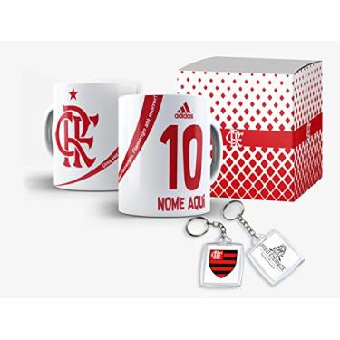 Imagem de Caneca time do Flamengo personalizada com nome Caixinha + - Mod.4