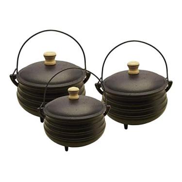 Imagem de Jogo De Panela Tripé Ferro Fundido Com Tampa Nº 2,3 E 4