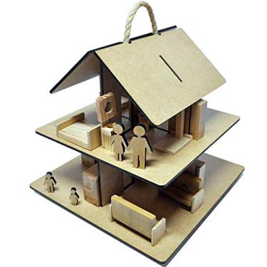 Imagem de Kits e Gifts Brinquedos - Casinha de Boneca 8 Cômodos com Móveis - Madeira - Kynda