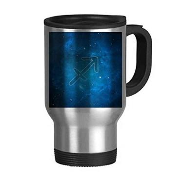 Imagem de Caneca de viagem Starry Night Sagitário Constelação Constelação de Zodíaco Tampa Flip Copo de carro Copo térmico para carro
