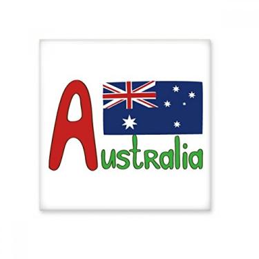Imagem de Bandeira nacional da Austrália com padrão azul vermelho azulejo de cerâmica brilhante decalque vitrificado pedra adornada
