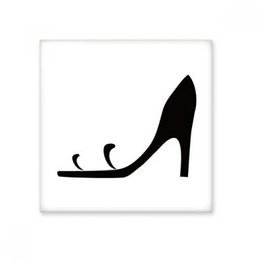 Imagem de Salto alto preto desenho desenho simples azulejo de cerâmica brilhante decalque vitrificado pedra adornada