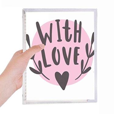 Imagem de Caderno estilo citação rosa With You Heart com folhas soltas diário recarregável