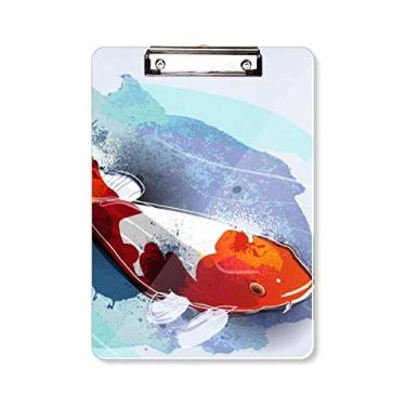 Imagem de Japan Koi Fish Prancheta estilo aquarela pasta, bloco de escrita A4