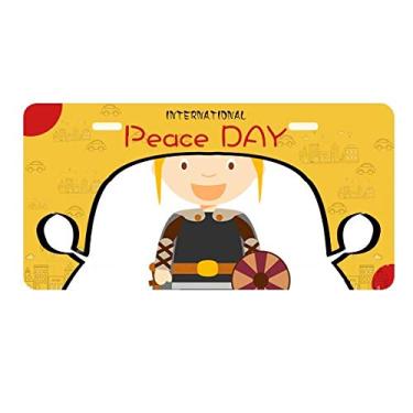 Imagem de DIYthinker Placa de licença de desenho animado Viking da Suécia para decoração de carro, dia da paz