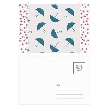 Imagem de Blue Umbrella Weather Rain Cloud Christmas Christmas Flower Celebration Cartão postal Blessing Mailing Card