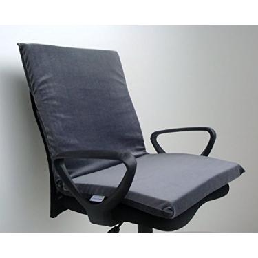 Imagem de Assento Com Encosto Para Cadeira Viscoelástico Nasa Gel Infusion (cinza)