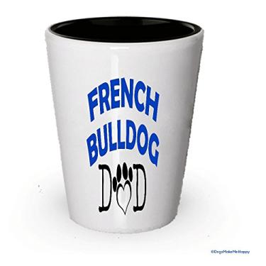 Imagem de Copo de shot de buldogue francês pai e mãe – presentes para casal buldogue francês (1, pai)