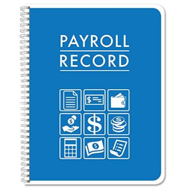 Imagem de Livro de registro de folha de pagamento BookFactory, livro de registro semanal de folha de pagamento de empregado, livro de registro/diário - 100 páginas, 21,5 x 28 cm, Wire-O, (LOG-104-7CW(rolo de pagamento) -BX)