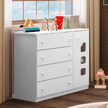 Imagem de Cômoda Infantil Lívia com 4 Gavetas - Branco