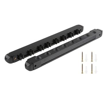 Imagem de SM SunniMix Suporte de bilhar Cue 2 peças tradicional montado na parede suporte de bilhar/bilhar para piscina, comporta 8 pistas - preto