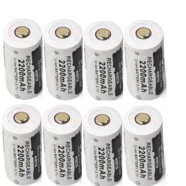 Imagem de Bateria de lítio recarregável  bateria 16340  3.7V  2200mAh  CR123A  8 PCes