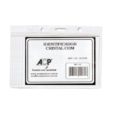 Imagem de Crachá Identificador Acp 65X95Mm Sem Clips C/100 C-2/S