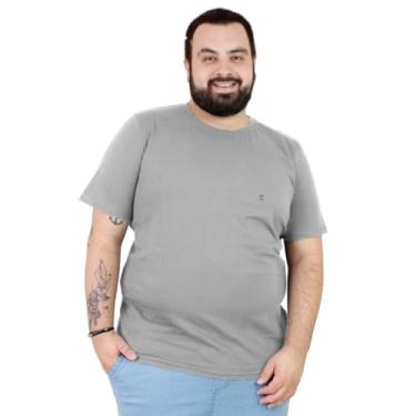 Imagem de Camisa Basica Masculina Plus Size Algodão Manga Curta (G3, Chumbo)