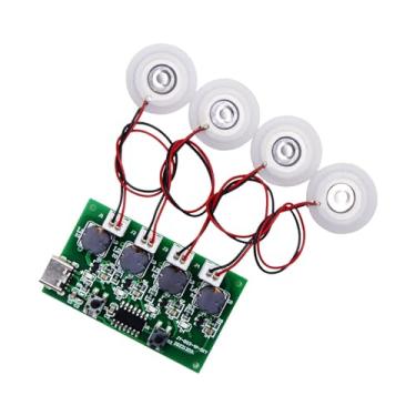 Imagem de Gralara Módulo de umidificador, acessórios de disco de atomização, instalação fácil, bom desempenho, spray durável, placa de circuito diy, com 4 discos