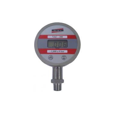 Imagem de Vacuômetro Digital Escala -1,000 A 0Bar Conexão 1/4 Npt Saída Reta Bsp 1/2 Vac-300 Portátil Instrutherm