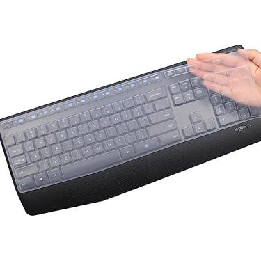 Imagem de Capa de teclado MUBUY-GOL para teclado sem fio Logitech MK345 K345, ultrafina, à prova d'água e poeira, película protetora de silicone transparente