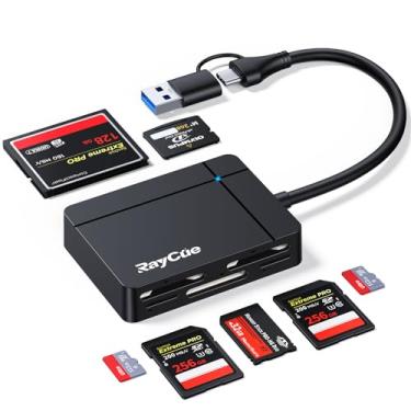 Imagem de RayCue Leitor de cartão USB C USB3.0 Multi SD, leitor de cartão de memória 7 em 1 para SD/TF/CF/XD/MS, Drive Free para iPhone 15 pro/max, MacBook Pro/Air 2023, iPad Pro, iMac, S23, XPS 17, Surface Book 3 e mais