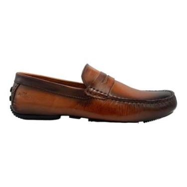 Imagem de Sapato Samello Mocassim Drive Masculino Nico Couro Absolut Marrom Caramelo-Masculino