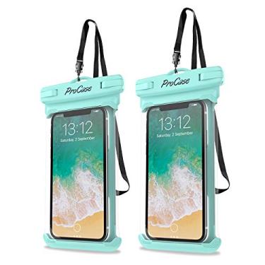 Imagem de ProCase Bolsa de telefone à prova d'água para mergulho com snorkel, bolsa seca subaquática para iPhone 15 14 13 Pro Max 12 11, Galaxy S24 S23 S2 Ultra Note Pixel até 17.8 cm, Beach Essentials - pacote