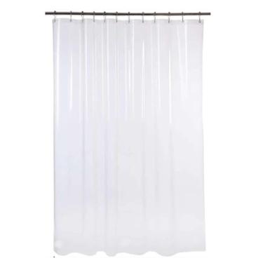 Imagem de 1 Cortina Box Banheiro PVC Transparente Antimofo Ilhós 2,30m