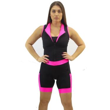 Imagem de Macacão manga cavada DA Modas para ciclismo com forro de shorts com bolso Feminina-Feminino