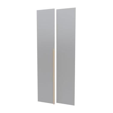 Imagem de Kit 2 Portas para Guarda-Roupa de Canto Reto Modular 95cm Jade CabeCasa MadeiraMadeira Cinza Urbano