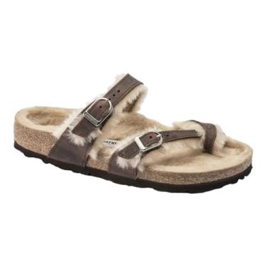 Imagem de Birkenstock Sandália feminina Mayari de couro oleado, Couro marrom oleado, 8-8.5 Women/6-6.5 Men