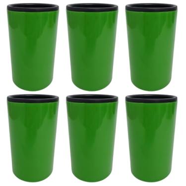 Imagem de Porta Latao Termico 473ml Isopor Latao Cerveja Camisinha Bar Lanchonete Restaurante Kit 6 Unidades (Verde)