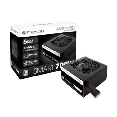 Imagem de Thermaltake Smart 700W 80+ Branco Certificado PSU, Energia Contínua com Ventilador Ultra Silencioso de 120 mm, ATX 12V V2.3/EPS 12V Active PFC Fonte de Alimentação PS-SPD-0700NPCWUS-W, Preto