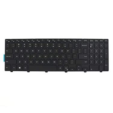 Imagem de Substituição de teclado sem retroiluminação compatível com Dell Inspiron 15 5000 Series 5542 5543 5545 5547 5548 | 15 5542 15-5543 15-5545 15-5547 15-5548 preto com caracteres brancos