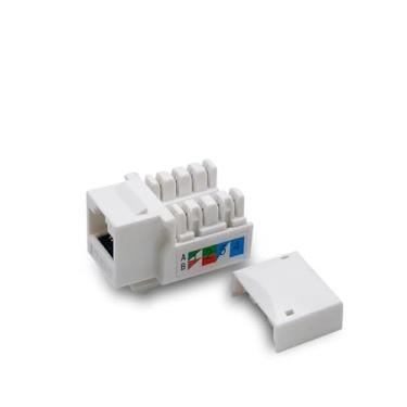 Imagem de (Pacote com 10) [listado na UL] - Conector de parede Ethernet - Conector Keystone - Compatível com Cat5/5e/6 - Acoplador de rede Cat6