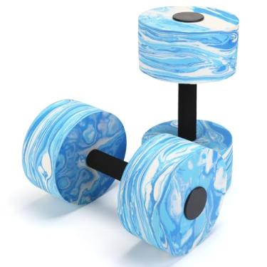 Imagem de Halteres de exercício aquático, 2 peças de halteres Aqua Fitness, conjunto de halteres EVA de alta densidade, conjunto de halteres de pesos de piscina para perda de peso de hidroginástica, fitness na