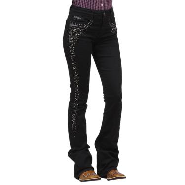 Imagem de Calça Jeans Preta Feminina Boot Cut com Elastano Tassa 34075