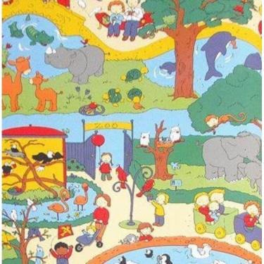 Imagem de Papel de Parede Safari Friends Infantil Colorido SF6205