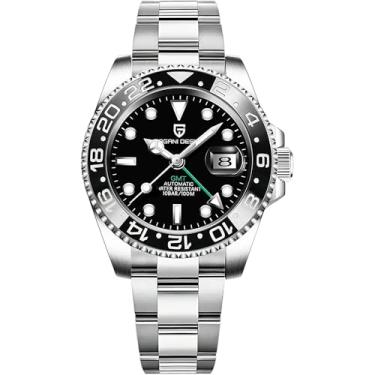 Imagem de CADISEN Pagani Design 1662 GMT Relógio Mecânico Automático Masculino Aço Inoxidável Vidro Safira Mergulhador Relógio Masculino Esportivo 40 mm Data 100M Impermeável Reloj Hombre, Preto completo,