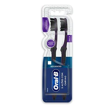 Imagem de Escova Dental Oral-B Ações com Carvão Advanced Macia - 2 unidades