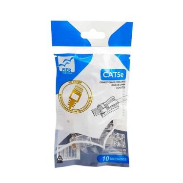 Imagem de Conector Macho Plug RJ45 Cat5e de Passagem EZ Crimp Pacote com 10 Peça