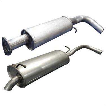 Imagem de Kit Escapamento Abafador + Traseiro Gol 1.0 16v 2000 A 2001 - ScapJá