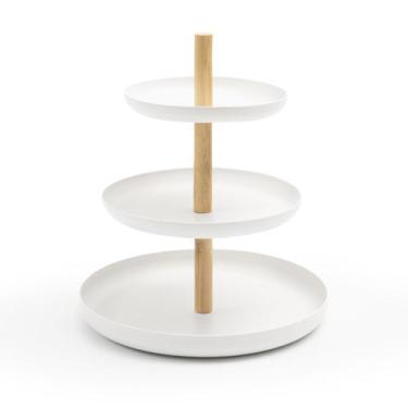 Imagem de Porta-acessórios de metal e bambu 20cm - Oikos, UNICO, BRANCO