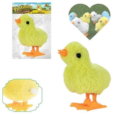 Imagem de Pintinho Amarelinho De Plástico Pelúcia a Corda - Art Brink